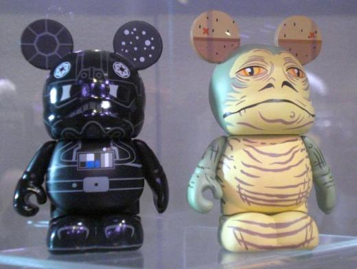 The vinylmation TIE Fighter Pilot and Jabba the Hutt, like most all vinylmation characters in this year's Series 5, are waiting to go home with you