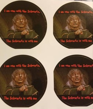 "The Schwartz is with me" stickers from Christopher Garton